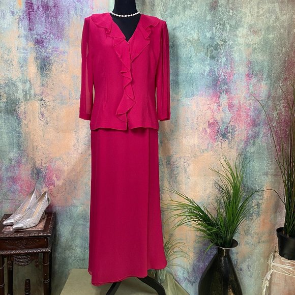 📌 cynthia howie Retro Silk Skirt Set Top & Skirt - Picture 1 of 15